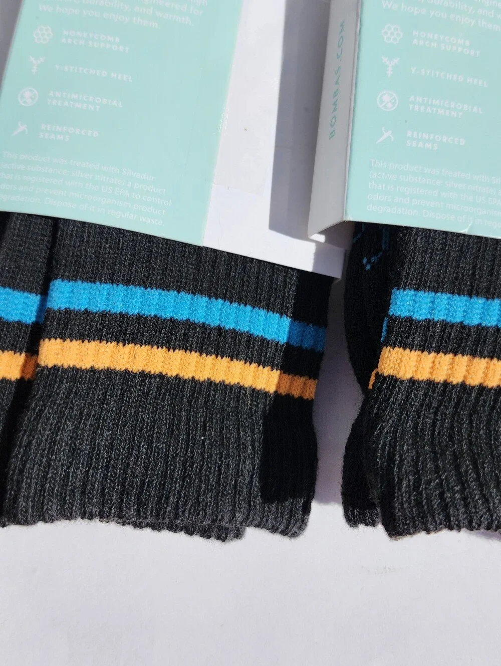Bombas Kids Socks with Blue and Orange Accents Xs